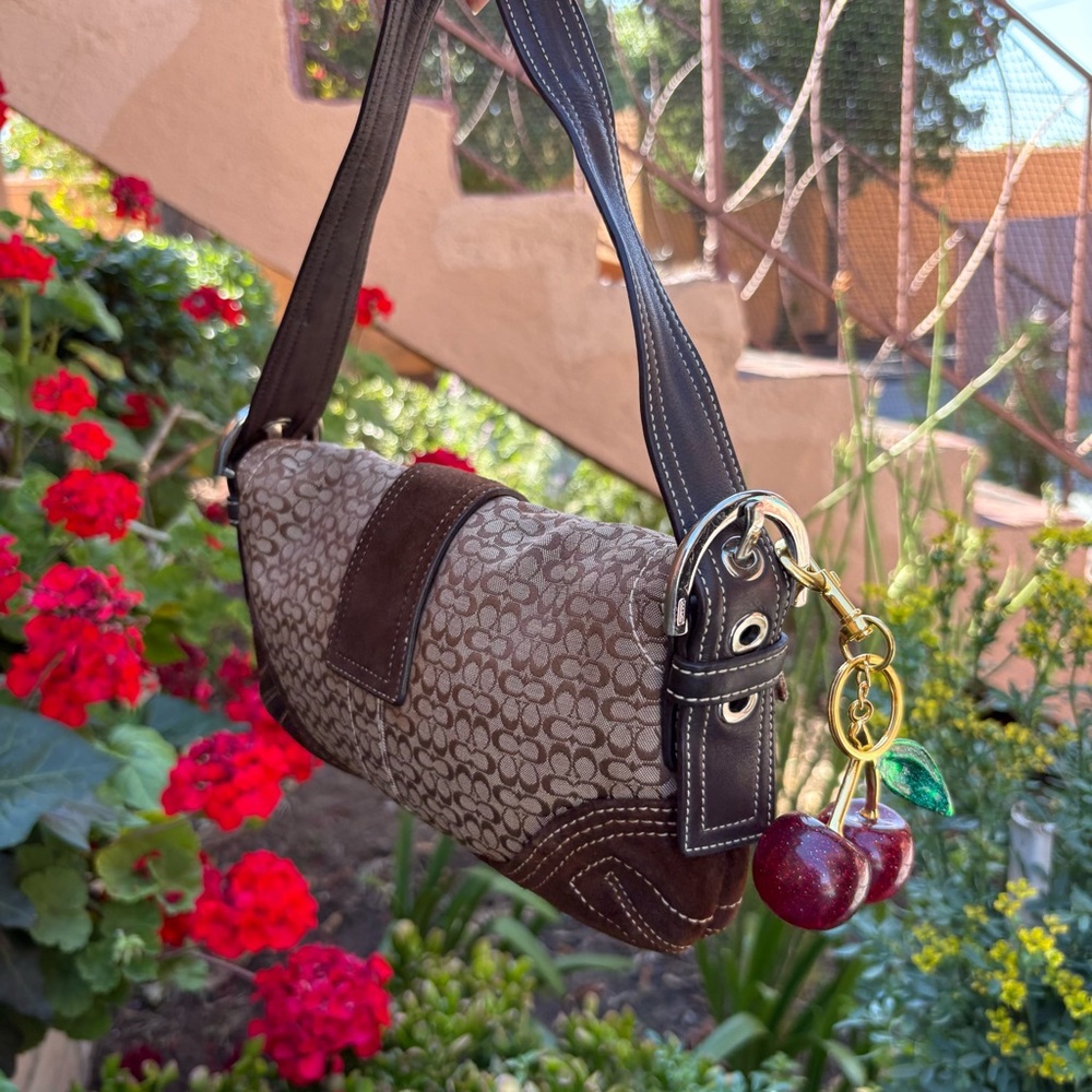 Y2K Vintage Brown Buckle Coach Shoulder Purse - Picture 4 of 10